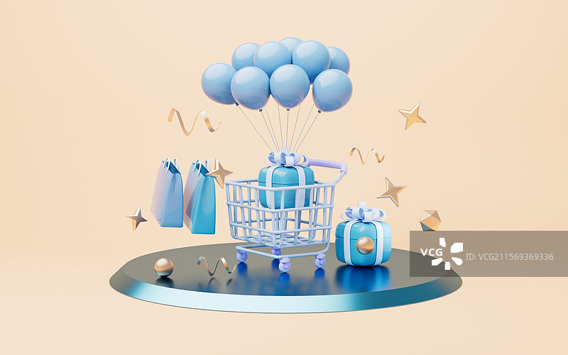 电商促销概念3D插画图片素材