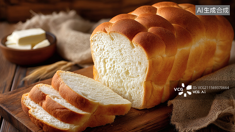 【AI数字艺术】美味可口的切片面包图片素材