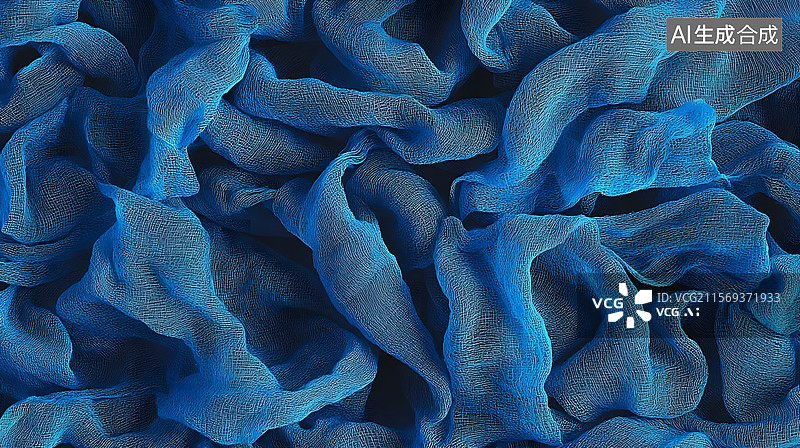【AI数字艺术】深蓝色染色纱布纹理背景天然纺织材料图片素材