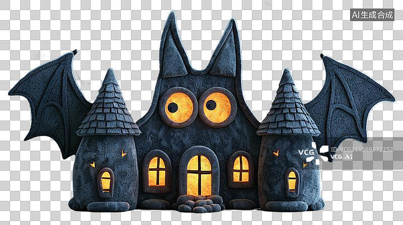 【AI数字艺术】万圣节的幽灵蝙蝠城堡 童话城堡图片素材