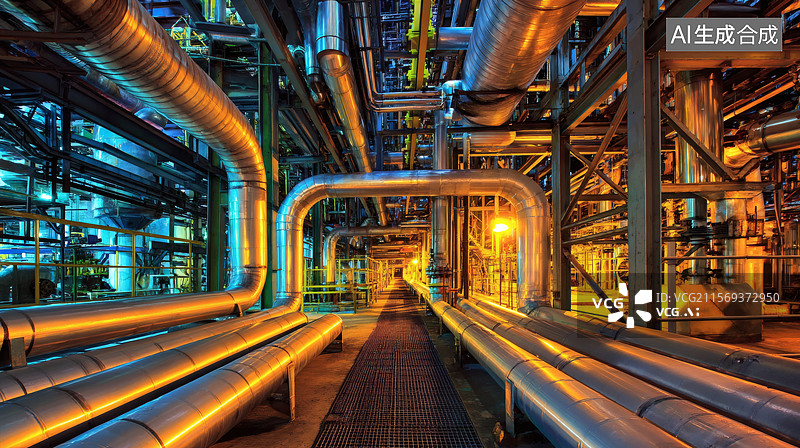 【AI数字艺术】工业管道系统图片素材