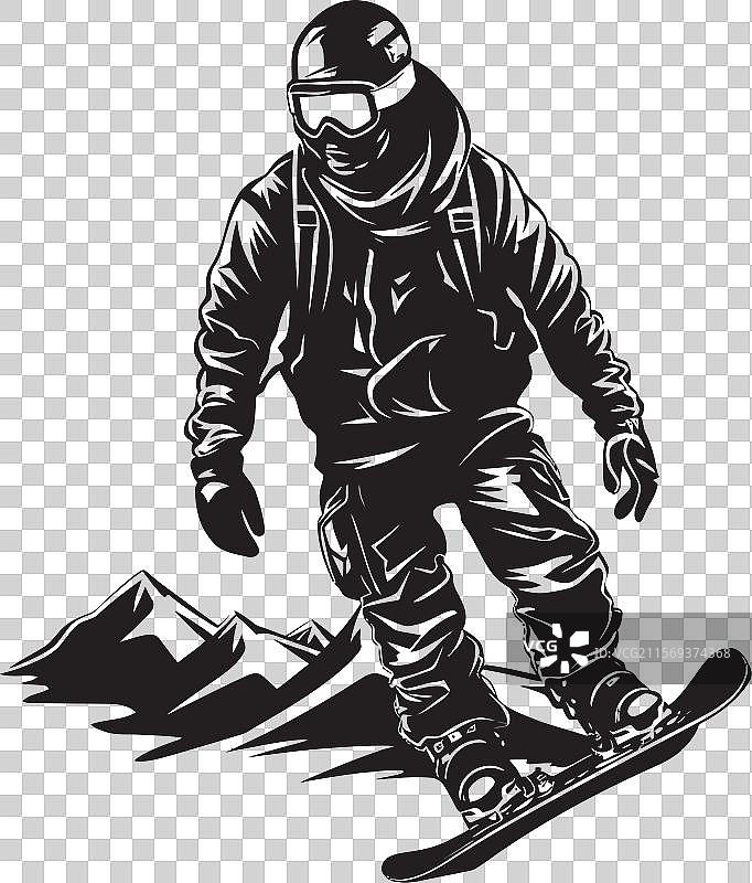 阿尔卑斯山的肾上腺素图标与滑雪男子图片素材