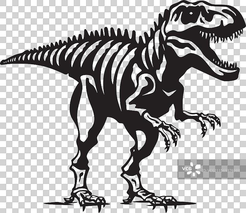 古代文物霸王龙骨架标志图片素材