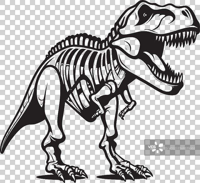 侏罗纪宝石霸王龙骨架图形图片素材