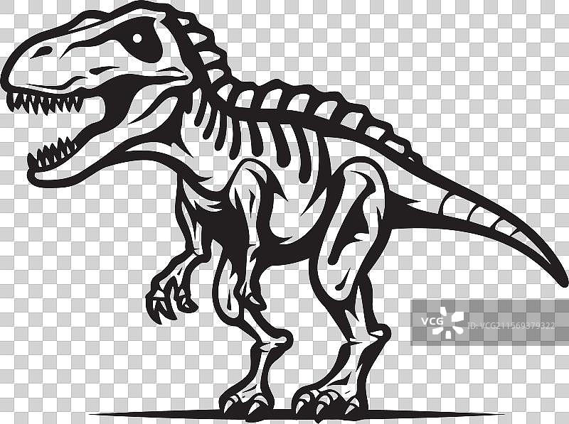 暴君的胜利：霸王龙骨架图形设计图片素材