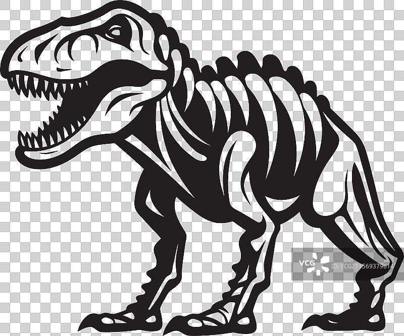 古代顶级霸王龙标志原始侧影图片素材