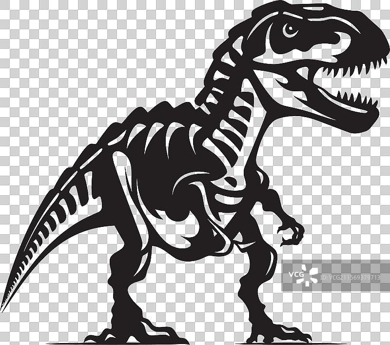 霸王龙骨架的标志性设计图片素材