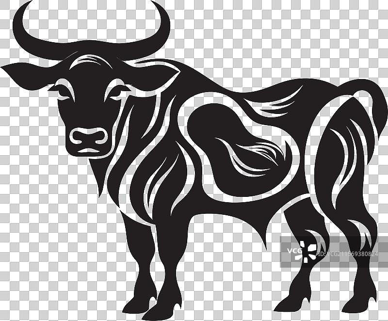 塔希提风格的波利尼西亚力量公牛图标，充满异域风情图片素材