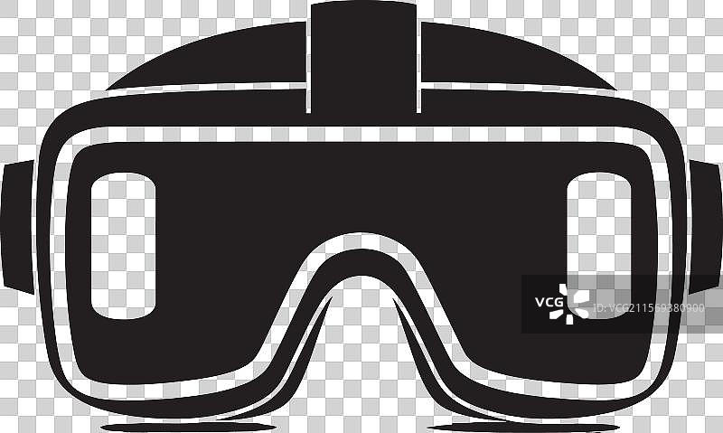 像素感知虚拟现实眼镜图标标志沉浸式体验图片素材