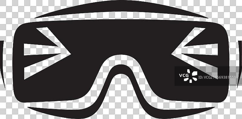 虚拟现实眼镜的像素感知标志，赛博风格图片素材