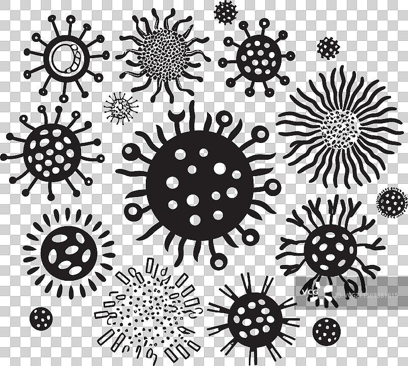 微生物奇迹标志设计，包含病毒元素图片素材