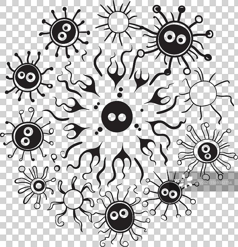 微生物旋律细菌和病毒设计符号图片素材