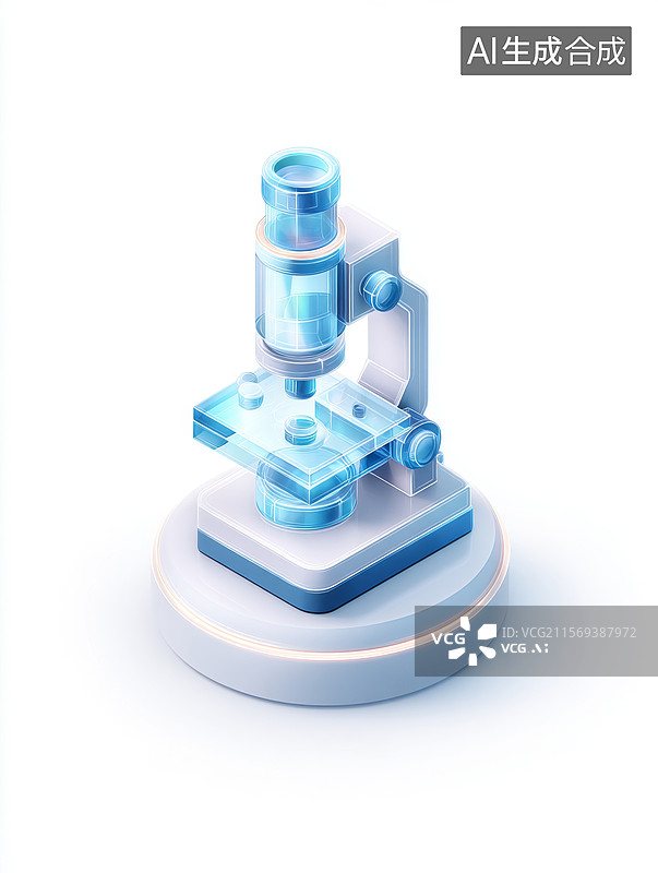 【AI数字艺术】未来科技显微镜展示图片素材