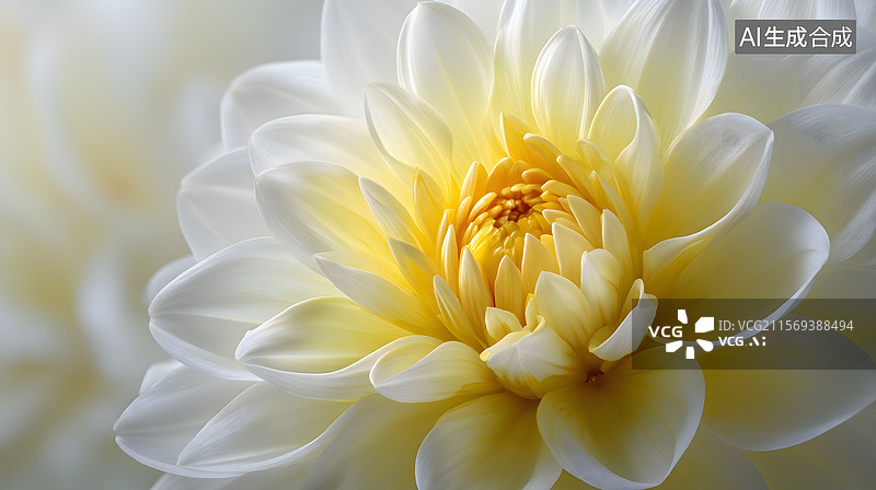 【AI数字艺术】纯净洁白大丽花的雅致特写之美图片素材