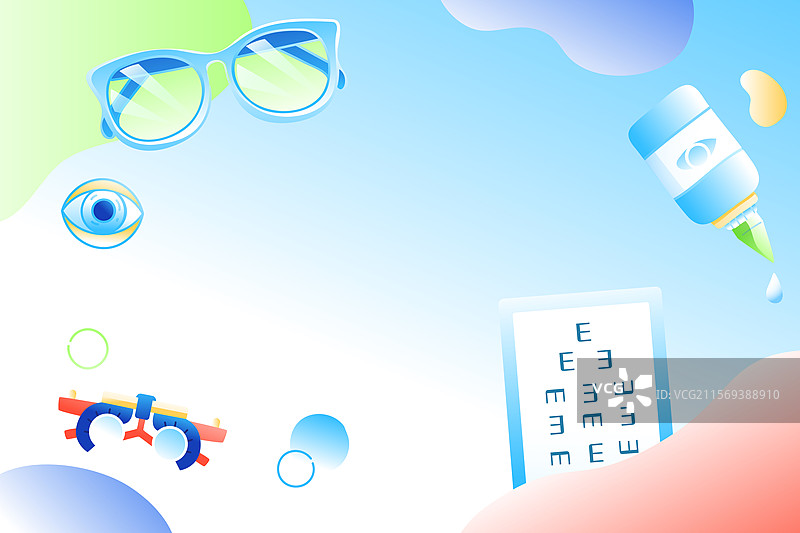 卡通眼科视力检查近视手术医生预防疾病科普检验儿童少儿全国爱眼日配镜目视电商商务医疗健康渐变矢量插画图片素材