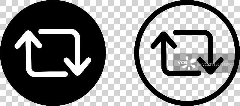 转发图标集，包含两种风格的重发图标图片素材