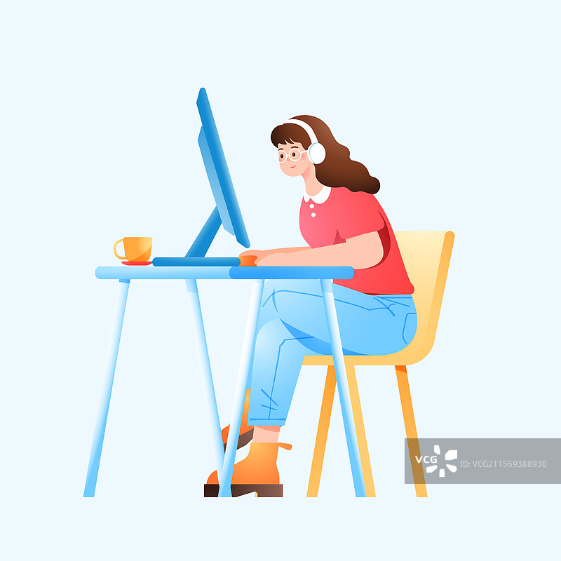 卡通眼科视力检查近视手术医生预防疾病科普检验儿童少儿全国爱眼日配镜目视电商商务医疗健康渐变矢量插画图片素材