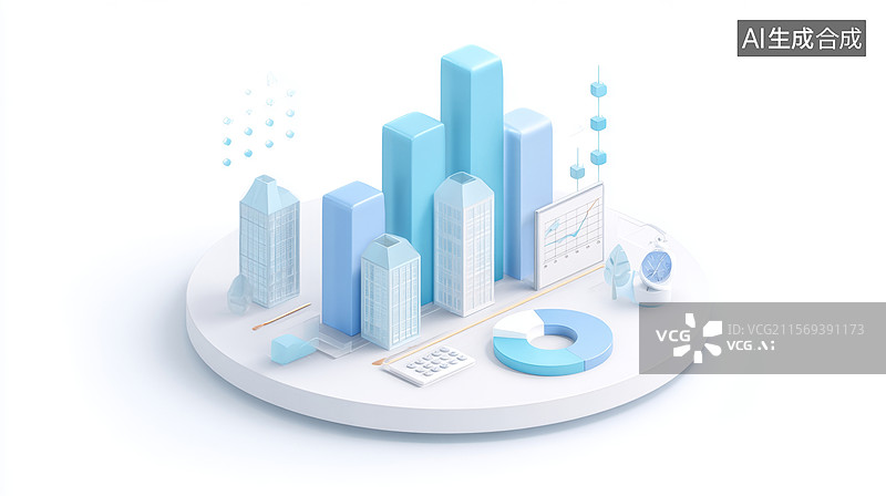 【AI数字艺术】城市经济发展分析图片素材