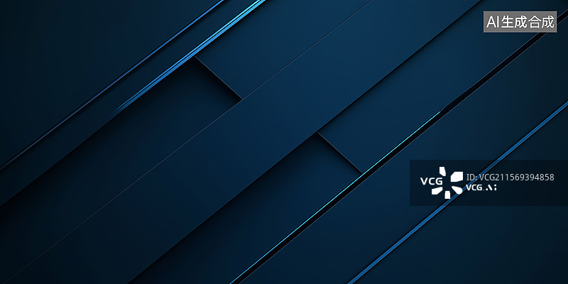 【AI数字艺术】深蓝几何抽象背景图图片素材