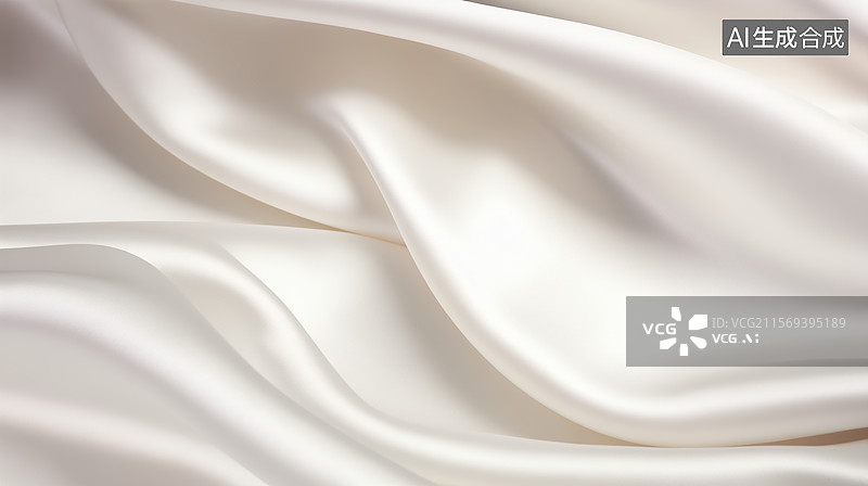 【AI数字艺术】丝滑质感的白色绸缎图片素材
