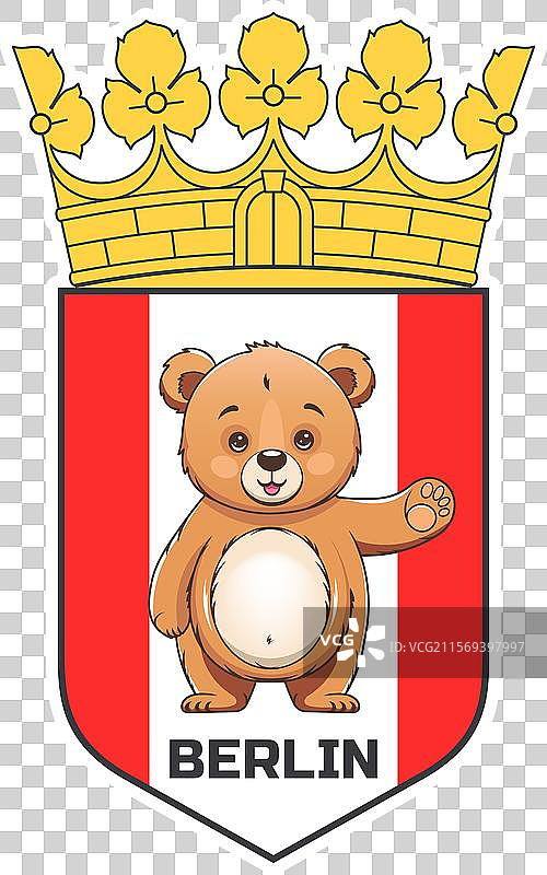 可爱的卡通小泰迪熊站着挥手图片素材