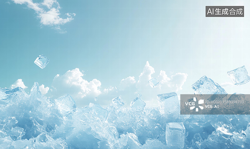 【AI数字艺术】蓝色粒子流动背景图片素材