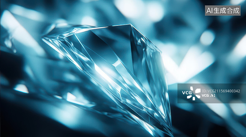 【AI数字艺术】几何光棱与钻石切面的科技美学图片素材