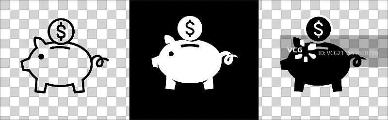 储蓄罐图标集 储蓄罐存钱图标图片素材