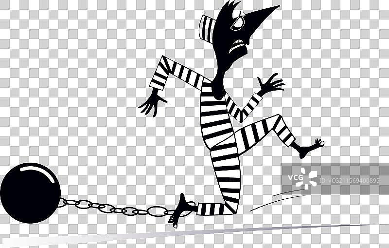 带着铁球奔跑的囚犯图片素材