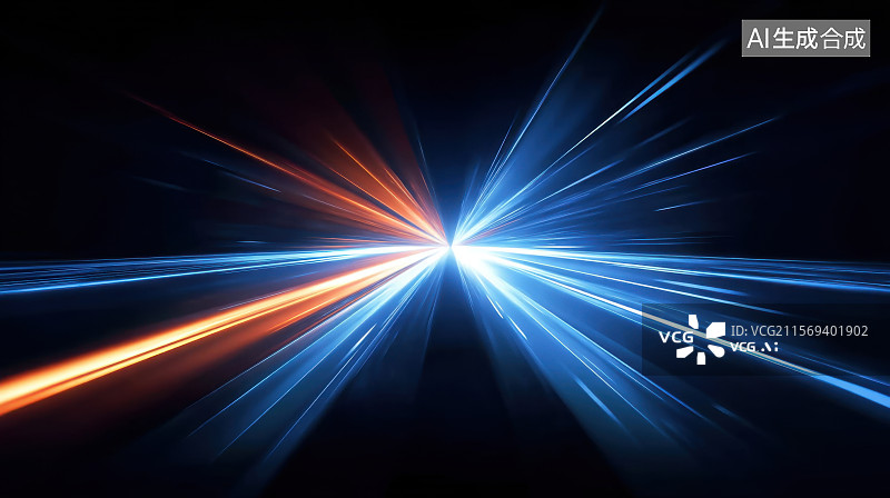 【AI数字艺术】科技线条蓝色粒子光效背景图片素材