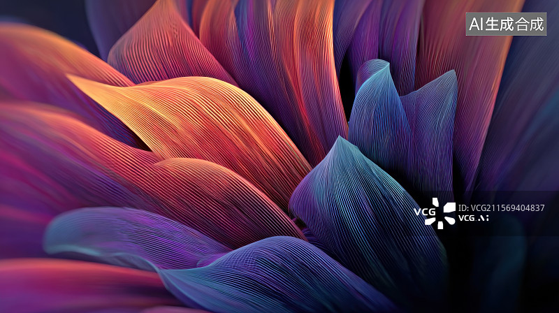 【AI数字艺术】科技AI生成的花朵闪亮黑色背景图片素材