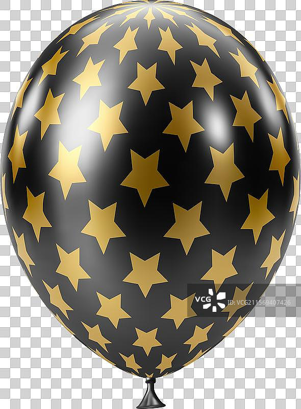 黑色金色气球奢华逼真的气球图片素材