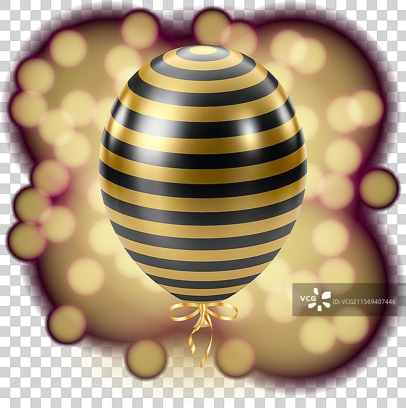 黑色金色气球奢华逼真的气球图片素材