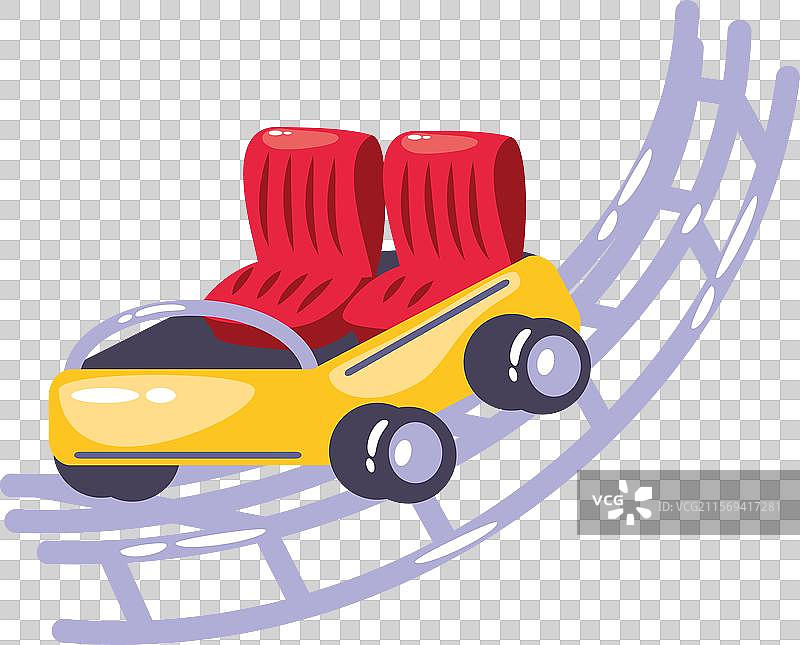 游乐园过山车空无一人图片素材