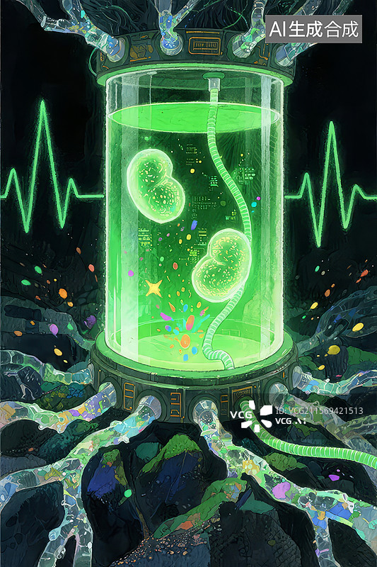 【AI数字艺术】生物反应器中的细胞培养图片素材