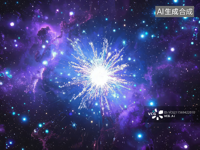 【AI数字艺术】宇宙中的超新星爆发图片素材