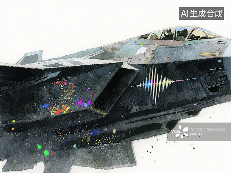 【AI数字艺术】未来战斗机的艺术描绘图片素材