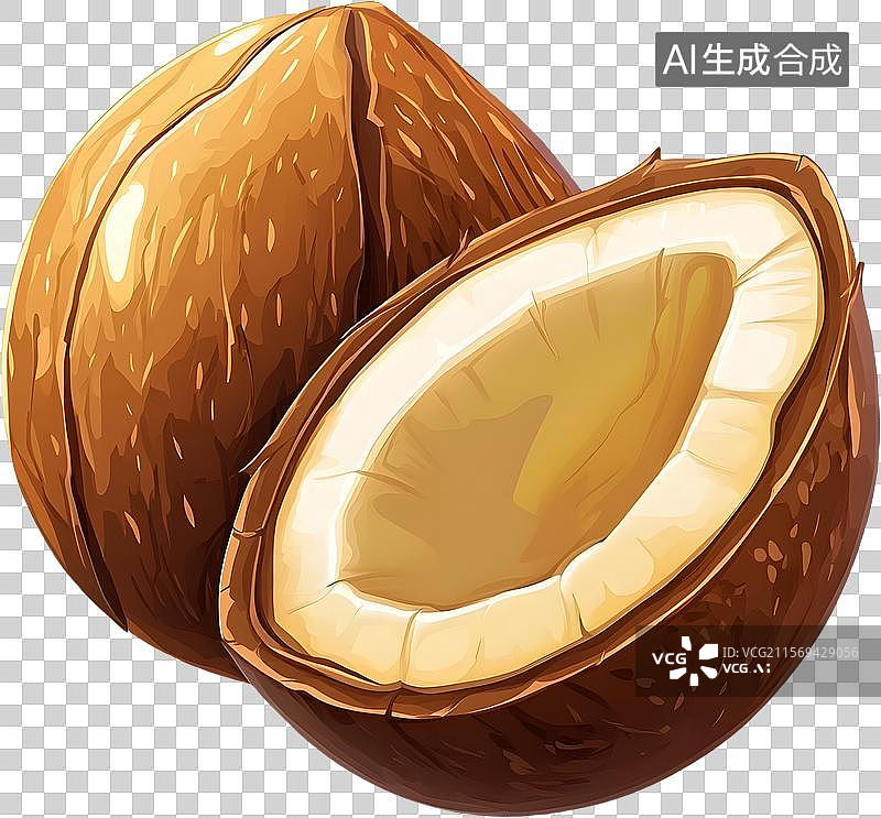【AI数字艺术】3D卡通椰子壳图片素材