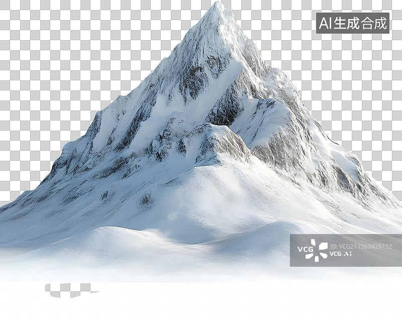 【AI数字艺术】纯净雪山元素图片素材