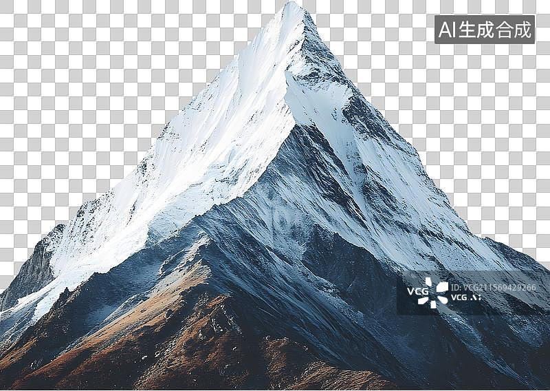 【AI数字艺术】纯净雪山元素图片素材