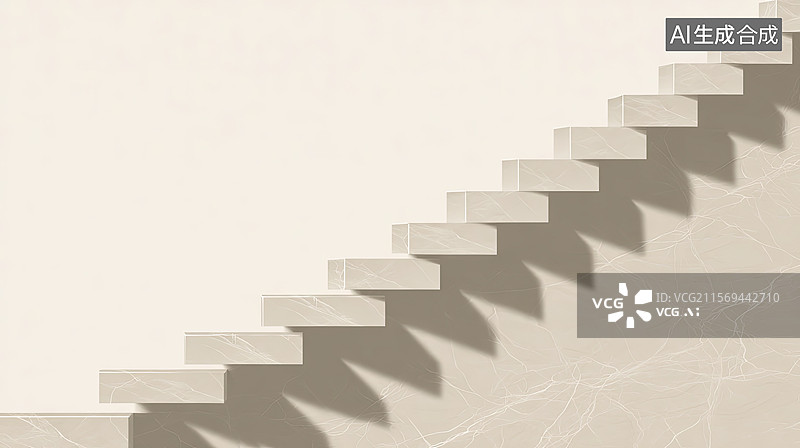 【AI数字艺术】白色大理石楼梯图片素材