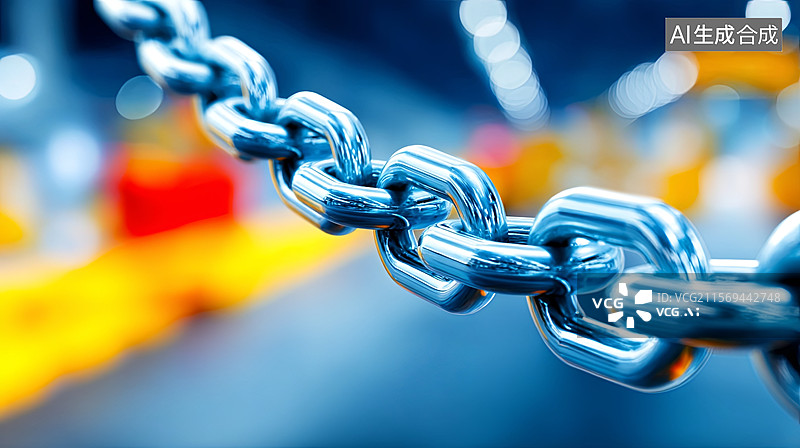 【AI数字艺术】金属链条特写图片素材
