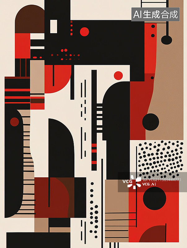 【AI数字艺术】缝纫抽象风扁平插画图片素材