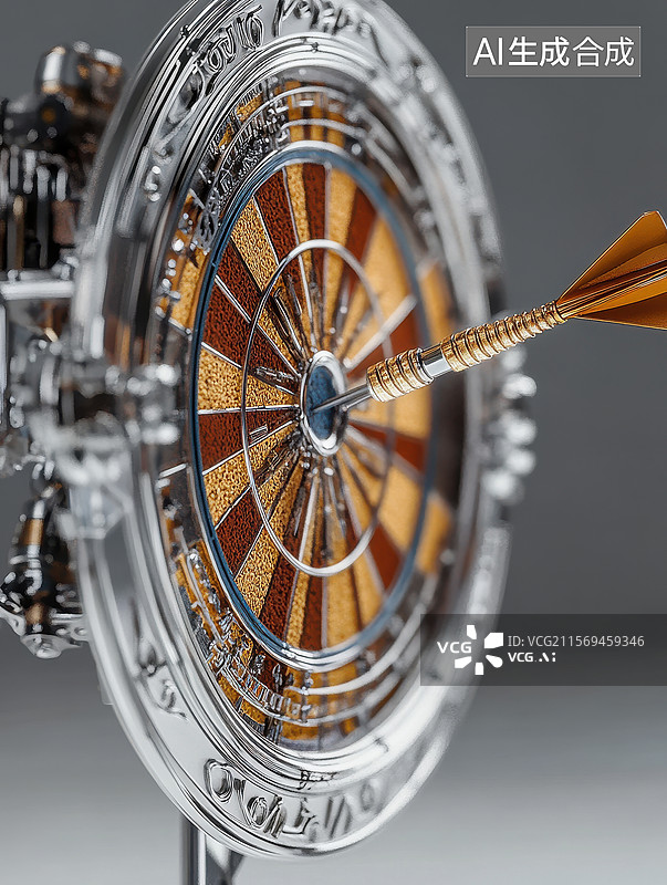 【AI数字艺术】飞镖精准命中靶心图片素材