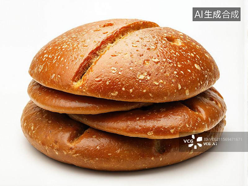 【AI数字艺术】美味面包堆叠图片素材