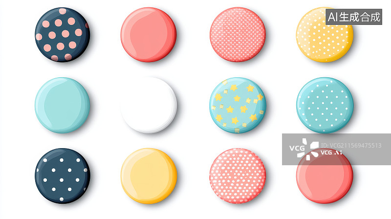 【AI数字艺术】彩色圆点图案磁铁图片素材