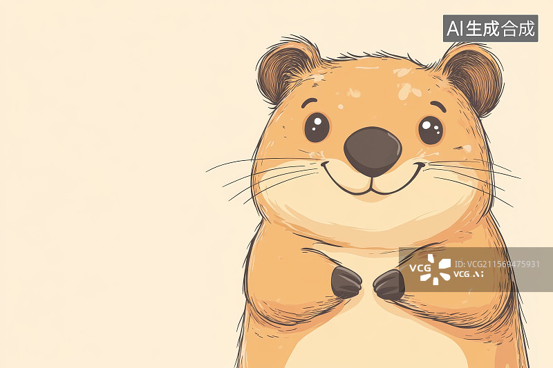【AI数字艺术】可爱的卡通土拨鼠图片素材