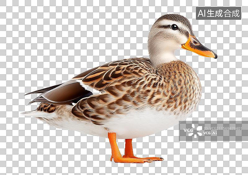 【AI数字艺术】【免抠png素材】家禽动物一只鸭子图片素材