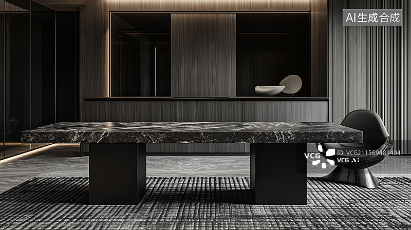 【AI数字艺术】深色茶几场景图片素材