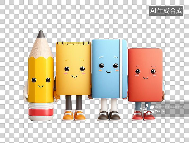 【AI数字艺术】【免抠png素材】卡通学习文具图片素材